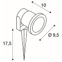 SLV Outdoor Spie�leuchte NAUTILUS 10, IP65 IK04, GU10 QPAR51 max. 35W, mit IP-Steckerkabel, dreh- und neigbar, Silbergrau matt