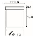 SLV LED Outdoor Bodeneinbauleuchte ROCCI, IP67 IK08, 8.6W 3000K 580lm 120�, schaltbar, starr, Edelstahl 316, Blende rund