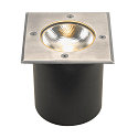 LED Outdoor Bodeneinbauleuchte ROCCI, IP67 IK08, 8.6W 3000K 580lm 120�, schaltbar, starr, Edelstahl 316, Blende eckig