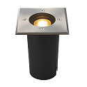 LED Bodeneinbaustrahler SOLASTO, IP67 IK08, GU10 QPAR51, Edelstahl 304, befahrbar (0.6t), verstellbar, Eckig