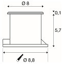 SLV Outdoor LED Bodeneinbaustrahler DASAR� FLAT 80, IP67 IK08, 230V, 7W 3000K 520lm 125�, Edelstahl geb�rstet, begehbar