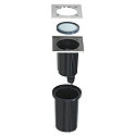 SLV Boden-Einbauleuchte DASAR EXACT, IP67 IK08, GU10 QPAR51 (exkl.), Edelstahl 316 / Glas, kardanisch, befahrbar, Edelstahl, eckig