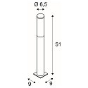 SLV Au�enleuchte BIG NAILS Standleuchte, Edelstahl 304, h�he 51cm