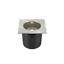 SLV Outdoor Bodeneinbaustrahler DASAR� 215, IP67 / IP65 IK08, GU10 QPAR111 max. 75W, Edelstahlblende 316, begehbar, Eckig