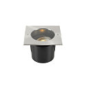 SLV Outdoor Bodeneinbaustrahler DASAR� 215, IP67 / IP65 IK08, GU10 QPAR111 max. 75W, Edelstahlblende 316, begehbar, Eckig