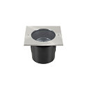 SLV Outdoor Bodeneinbaustrahler DASAR� 215, IP67 / IP65 IK08, GU10 QPAR111 max. 75W, Edelstahlblende 316, begehbar, Eckig