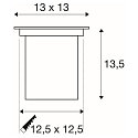 SLV Outdoor Bodeneinbaustrahler DASAR� 115, IP67 IK08, eckig / Austritt eckig, GU10, Edelstahl-Blende 316, befahrbar, kardanisch