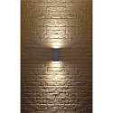 SLV Au�enwandleuchte BIG THEO UP/DOWN, eckig, IP44 IK02, 2x GU10 QPAR111 max. 75W, silbergrau