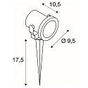SLV Outdoor Spie�leuchte NAUTILUS 10, IP55 IK04, GU10 QPAR51, mit IP-Steckerkabel, dreh- und neigbar, Edelstahl 316