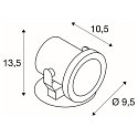 SLV Au�enstrahler NAUTILUS 10 SPOT, IP55 IK03, GU10 QPAR51 max. 35W, inkl. 150 cm Kabel (offen), Edelstahl 316