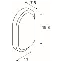 SLV LED Au�enleuchte TERANG 2 Wand-/Deckenleuchte, oval, 120�, SMD LED, 3000K, IP44, wei�