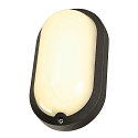 SLV LED Au�enleuchte TERANG 2 Wand-/Deckenleuchte, oval, 120�, SMD LED, 3000K, IP44, anthrazit