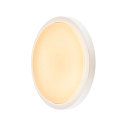SLV Outdoor LED Wand-/Deckenleuchte AINOS ROUND SENSOR, IP44,  mit Sensor, � 30cm, 22W 3000K 1430lm, Wei� / Opal