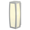 Au�enleuchte MERIDIAN BOX Wandleuchte, E27, IP54, mit Sensor, silbergrau