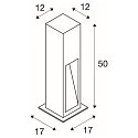 SLV Outdoor LED Stehleuchte ARROCK STONE 50 COB, IP55 IK02, 9W 3000K 330lm, schaltbar, Basalt / Edelstahl 304, steingrau, 50cm