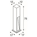 Outdoor LED Stehleuchte ARROCK STONE 70 COB, IP55 IK02, 9W 3000K 330lm, schaltbar, Basalt / Edelstahl 304, steingrau, 75cm