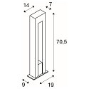 SLV Outdoor Stehleuchte ARROCK ARC, IP44 IK02, 70.5cm, GU10, Granit salt & pepper / Edelstahl 304