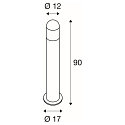 SLV Outdoor Stehleuchte C-POL, 90cm, E27, T38, IP54, IK03, anthrazit