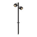 Outdoor Spike luminaire SITRA 360 SPIKE, 2-heads, 67cm, IP44, 2x GX53, swivelling 90�, rotatable, with cable, anthracite