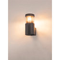 SLV Au�enwandleuchte F-POL WALL, rund, IP54, E27 T38 max. 20W, mit Raster, Anthrazit
