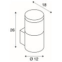 SLV Au�enwandleuchte F-POL WALL, rund, IP54, E27 T38 max. 20W, mit Raster, Anthrazit