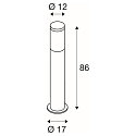 SLV Pollerleuchte F-POL, 86cm, IP54 IK05, E27 T38 max. 20W, mit Raster, anthrazit