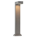 Outdoor Stehleuchte QUADRASYL 75, IP44, 75cm, GX53 TCR-TSE max. 11W, Aluminium, silbergrau