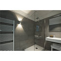 Outdoor LED Wandleuchte QUAD UP/DOWN 15 WL, IP44 IK02, eckig, 8W 3000K 2x 290lm 2x110�, Aluminium / Glas, schaltbar, wei�