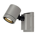SLV Au�enstrahler MYRA SINGLE, IP55, 1-flammig, GU10 max. 50W, dreh- und neigbar, Silbergrau