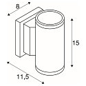SLV Au�enwandleuchte MYRA UP/DOWN, IP55 IK02, 2x GU10 max. 35W, Silbergrau