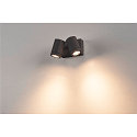 SLV LED Outdoor Spot HELIA LED 2 Spot, 2x8W LED, 38�, 3000K, IP55, anthracite