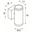 SLV Wandleuchte ASTINA STEEL GU10 UP/DOWN Au�enleuchte, Edelstahl 304, 2xGU10, max. 2x35W