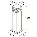 SLV LED Outdoor Stehleuchte RUSTY� SQUARE 70, IP55, 8.6W 3000K 90lm, FeCSi-Stahl gerostet, 70cm