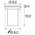 SLV LED Bodeneinbauleuchte DASAR� 920 LV, IP67 IK08, � 9.2cm, 12/24V DC, 6.5W 3000K 520lm 40�, ohne BG, begehbar, Edelstahl 316