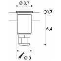 SLV LED Bodeneinbauleuchte DASAR� 370 LV, IP67 IK08, � 9.2cm, 12/24V DC, 2W 3000K 200lm 30�, ohne BG, begehbar, Edelstahl 316