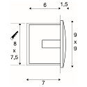 SLV LED Wall recessed luminaire DOWNUNDER OUT LED S, 0,96W, 3000K, IP55, white