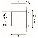 LED Wand-Einbauleuchte DOWNUNDER OUT M, IP55, 14 x 7cm, 230V AC / sek. 300mA, asymmetrisch
