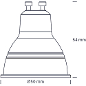 SLV LED Leuchtmittel, 36�, GU10, 10 St�ck, 4,8W, 2700K, 380lm, IP44, dimmbar, wei�/grau, opal