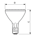 Philips Philips Entladungs-Reflektorlampe MASTERColour CDM-R P30, E27, 35W 3000K 2000lm 49000cd 10�, CRi 90