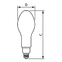 Philips LED Leuchtmittel TrueForce Core LED HPL, E27, 55-36W, 3000K, matt