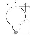 Philips LED Lampe MASTER Value LEDbulb, G120, E27, 5,9W, 2700K, klar, dimmbar