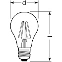 RADIUM LED Filament-Birnenlampe ESSENCE KLASSIK A75, E27, � 6cm, 7.8W 4000K 1055lm 330�, schaltbar, Glas klar
