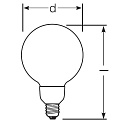 RADIUM LED Filament Gobelampe STAR G80 / 100 DM 927, E27, � 8cm, 11W 2700K 1521lm 330�, dimmbar, Glas matt