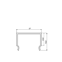 RADIUM Abdeckung F 26/5/C2 f�r Aluminium-Profil MEDIUM SQUARE, eckig + hoch, matt / diffus, L�nge 100cm