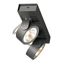 LED Wand- und Deckenleuchte KALU LED 2, IP20, 2-flammig, 31W 3000K 2000lm 60°, dimmbar, kardanisch, schwarz