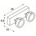 LED Wand- und Deckenleuchte KALU LED 2, IP20, 2-flammig, 31W 3000K 2000lm 60°, dimmbar, kardanisch, schwarz