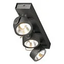 SLV LED Wand- und Deckenleuchte KALU LED 3, IP20, 3-flammig, 47W 3000K 3000lm 60°, dimmbar, kardanisch, schwarz