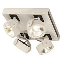 LED Wand- und Deckenleuchte KALU LED 4 SQUARE, IP20, 4-flammig, 60W 3000K 4000lm 60°, dimmbar, kardanisch, weiß / schwarz