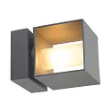 SLV SQUARE TURN, QT14, Outdoor Wandleuchte, IP44, G9 max. 42W, Silbergrau