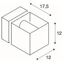 SLV SQUARE TURN, QT14, Outdoor Wandleuchte, IP44, G9 max. 42W, Silbergrau